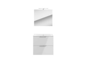 Nova Pack meuble salle de bains 60cm 2 tiroirs blanc brillant