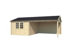 Outdoor Life Products Octavio abri de jardin en bois 300x380x274 cm chalet + extension 381cm