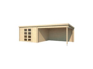Outdoor Life Products Olenka abri de jardin en bois 330x330x228 cm chalet + extension 380cm