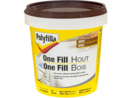 Polyfilla One-fill vulmiddel hout 500g wit 1