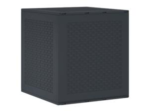 Opbergbox met opslag 55x53x57 cm polypropyleen antraciet