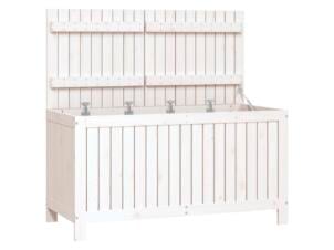 Opbergbox tuin 121x55x64 cm massief grenenhout wit