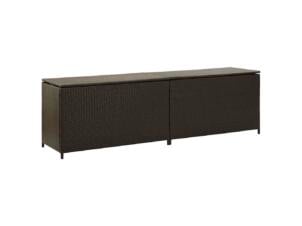 Opbergbox tuin 200x50x60 cm poly rattan bruin