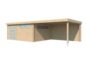 Woodlands Ottawa V abri de jardin en bois 505x385x230 cm chalet protection anticondensation + extension 400cm