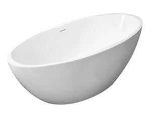 Oval baignoire îlot 170x78 cm acrylique blanc mat