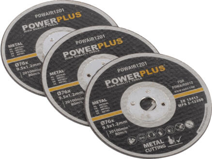 Powerplus Air POWAIR1201 disque de coupe métal 76x1,2x9,5 mm 3 pièces 1