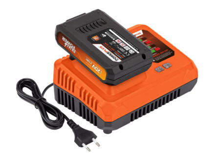 Powerplus Dual Power POWDP9062 chargeur de batterie 20V/40V + batterie 20V Li-Ion 2.0Ah