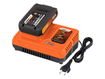Powerplus Dual Power POWDP9062 chargeur de batterie 20V/40V + batterie 20V Li-Ion 2.0Ah