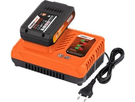 Powerplus Dual Power POWDP9063 chargeur de batterie 20V + batterie 20V Li-Ion 3.0Ah 1