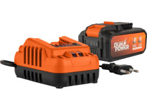 Powerplus Dual Power POWDP90640 chargeur de batterie 20V/2x20 V + batterie 40V Li-Ion 2,5Ah