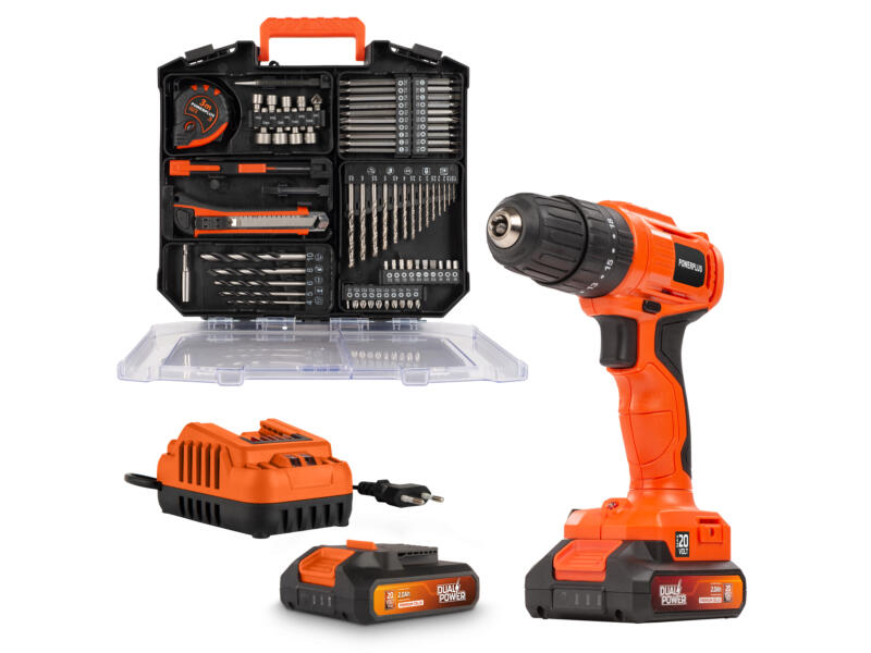 Powerplus Dual Power Schroef-klopboor 20V+2b.2Ah+78 acc.