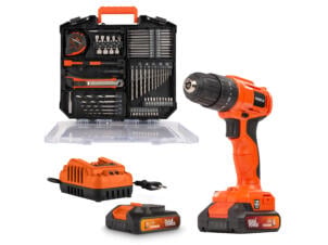 Powerplus Dual Power POWDPO1150 perceuse-visseuse à percussion sans fil 20V Li-Ion + 2 batteries + chargeur + 78 accessoires