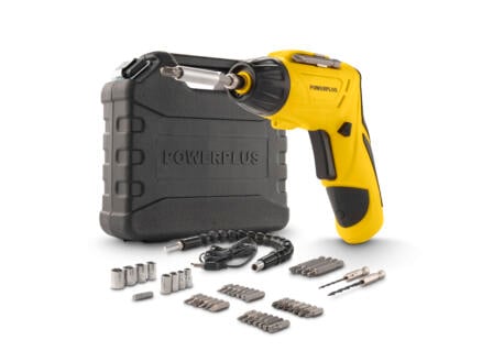 Powerplus POWX00406 accu schroevendraaier 4V Li-Ion + 47 accessoires + koffer