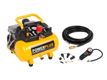 Powerplus POWX1724S compresseur 550W 6l sans huile + 10 accessoires 1