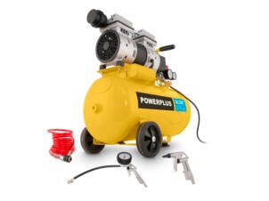 Powerplus POWX17260S compressor 750W 24l olievrij geluidsarm + 3 accessoires
