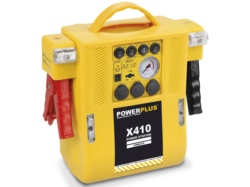 Powerplus POWX410 station d'énergie avec compresseur 4-en-1 12V 6A