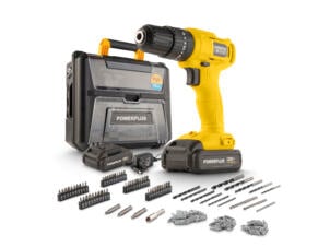 Powerplus POWXBOX004 accu schroef- en klopboormachine 20V Li-Ion met 2 accu’s + lader + 158 accessoires