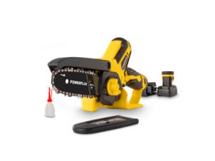 Powerplus POWXG1045 tronçonneuse 1 main 12V + 2 batteries 2Ah