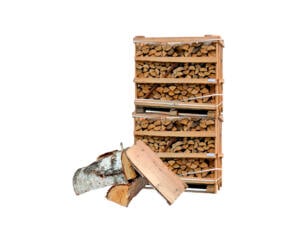 Woodcom Palette Bois de chauffage bouleau sec caisse XXL 2x 1,1m³