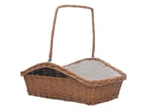 Panier à bûches met poignée 61,5x46,5x58 cm bois de saule brun