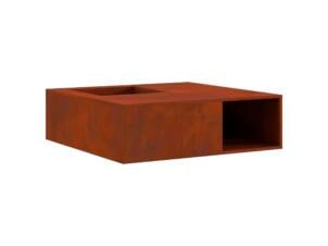 Panier à feu 100x100x30 cm acier patiné marron