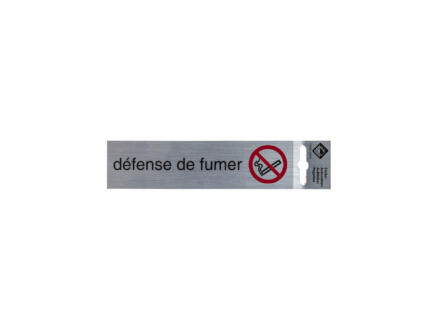 Panneau de porte autocollant défense de fumer 17x4,4 cm look aluminium 1