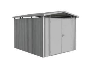 Biohort Panorama P5 tuinhuis 273x318x227 cm met dubbele deur metaal zilver metallic