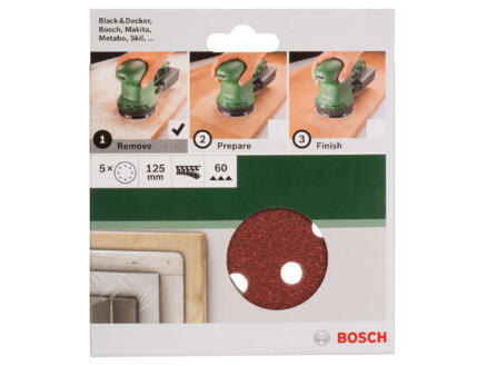 Bosch Papier abrasif G60 125mm 1
