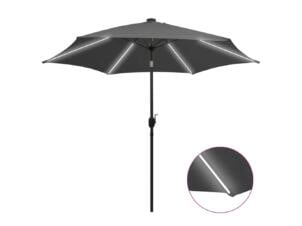 Parasol avec éclairage LED 300cm anthracite