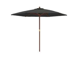 Parasol avec mât en bois 299x240 cm anthracite