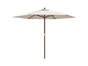 Parasol avec mât en bois 299x240 cm sable