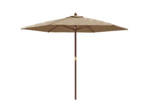 Parasol avec mât en bois 299x240 cm taupe
