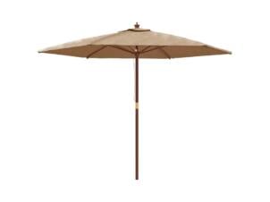 Parasol met houten paal 299x240 cm taupe