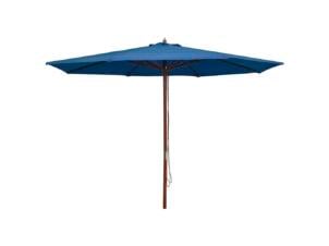 Parasol met houten paal 350cm blauw