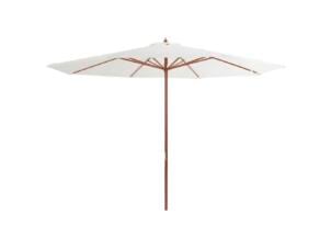 Parasol met houten paal 350cm zandwit