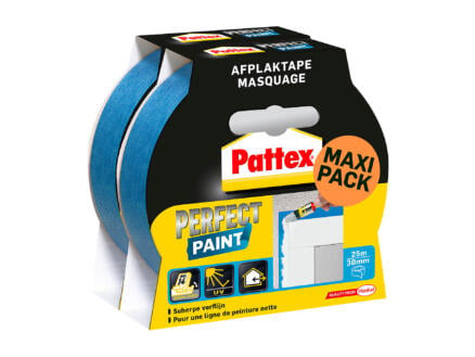 Pattex Perfect Paint afplaktape 25m x 30mm blauw 2 stuks