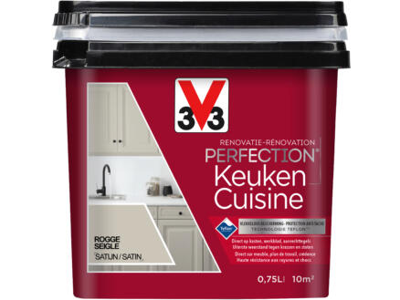 V33 Perfection peinture rénovation cuisine satin 0,75l seigle 1