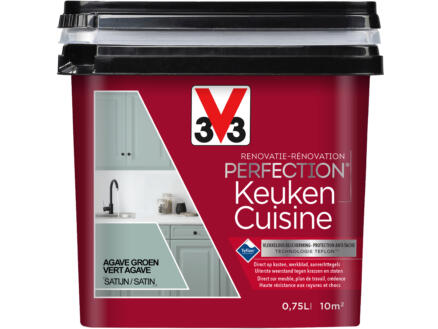 V33 Perfection peinture rénovation cuisine satin 0,75l vert agave 1