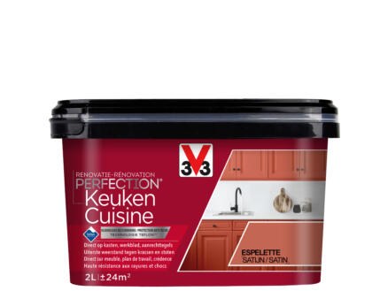 V33 Perfection peinture rénovation cuisine satin 2l espelette 1