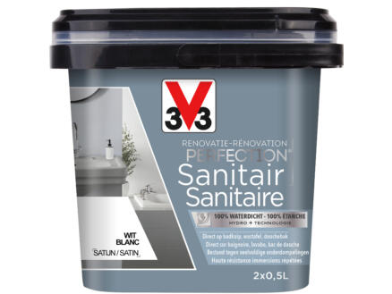 V33 Perfection peinture rénovation sanitaire satin 1l blanc 1