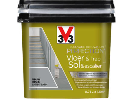V33 Perfection peinture rénovation sol & escalier satin 0,75l titane 1