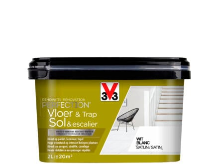 V33 Perfection peinture rénovation sol & escalier satin 2l blanc 1