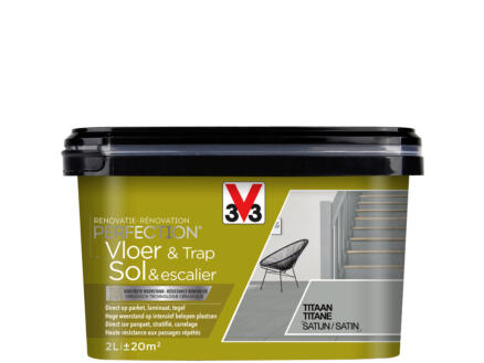 V33 Perfection peinture rénovation sol & escalier satin 2l titane 1