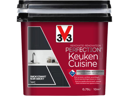 V33 Perfection renovatieverf keuken mat 0,75l smokyzwart 1