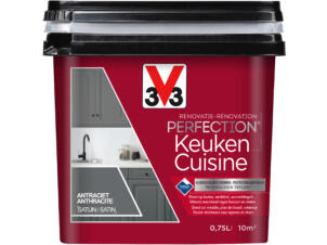 V33 Perfection renovatieverf keuken zijdeglans 0,75l antraciet