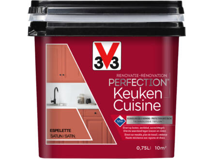 V33 Perfection renovatieverf keuken zijdeglans 0,75l espelette 1