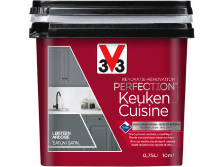 V33 Perfection renovatieverf keuken zijdeglans 0,75l leisteen 1