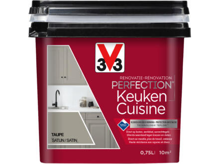 V33 Perfection renovatieverf keuken zijdeglans 0,75l taupe 1
