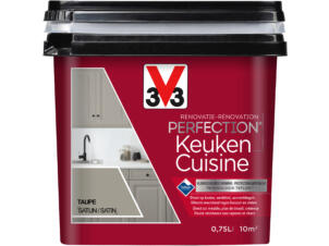 V33 Perfection renovatieverf keuken zijdeglans 0,75l taupe