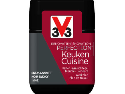 V33 Perfection testeur peinture rénovation cuisine mat 75ml noir smoky 1